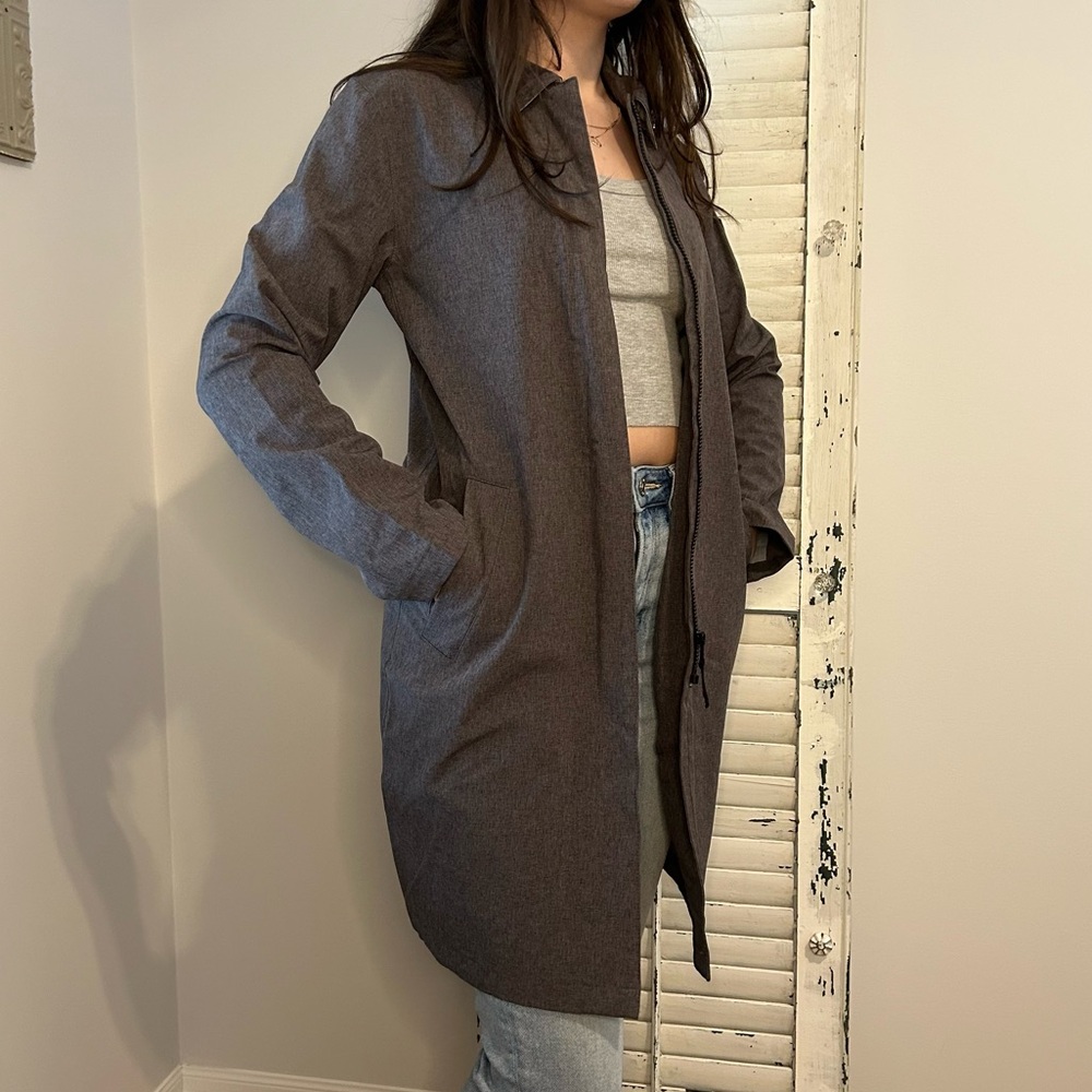 🇨🇦 Nobis Manhattan Rain Jacket premium outerwear size XXS charcoal grey